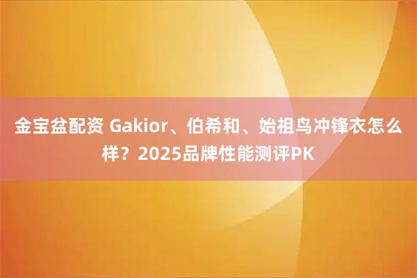 金宝盆配资 Gakior、伯希和、始祖鸟冲锋衣怎么样？2025品牌性能测评PK